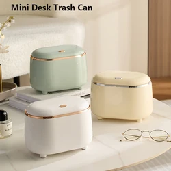 Mini Trash Can with Lid Small Trash Can Desk Trash Can Countertop Tiny Desktop Waste Garbage Bin Commercial Office Wastebasket