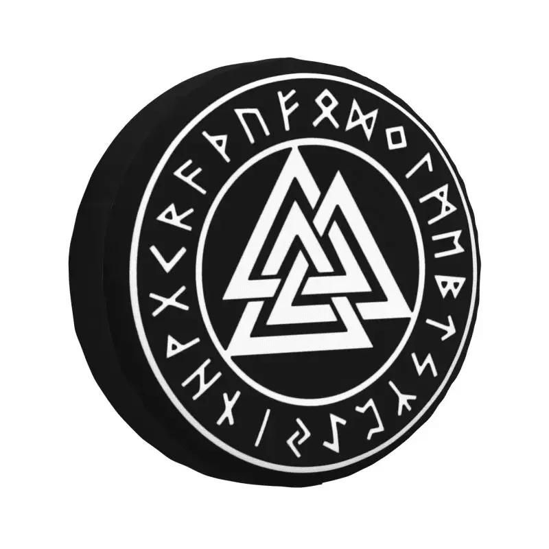 Viking Odin Valknut Runes Spare Wheel Tire Cover for Mitsubishi Pajero Norse Valhalla Jeep RV SUV Trailer Vehicle Accessories