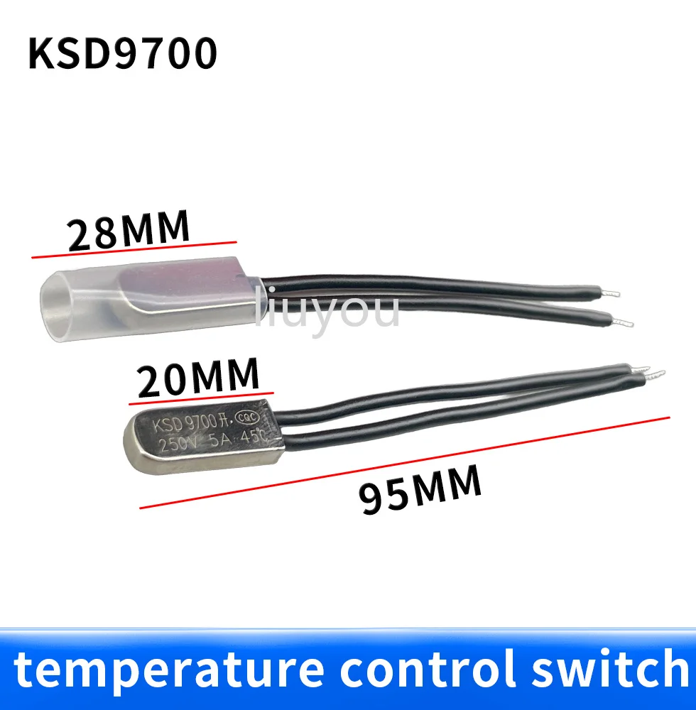 KSD9700 5A 250V 15C 35C 40C 55C 60C 75C 80C 85C 90C 95C 100C 155C NO NC Thermostat Thermal Protector fuses Temperature Switch