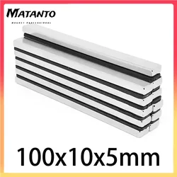 1/2/5/10PCS 100x10x5mm Powerful Block Magnets N35 Super Strong Neodymium Permanent NdFeB Magnet Magnetic Sheet