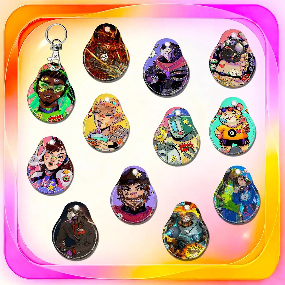 For Overwatch Lucio Emre Ramattra Roadhog Junkrat Tag Case Card Holder Keychain ID Badge Credit Bank Access For AirTag Case