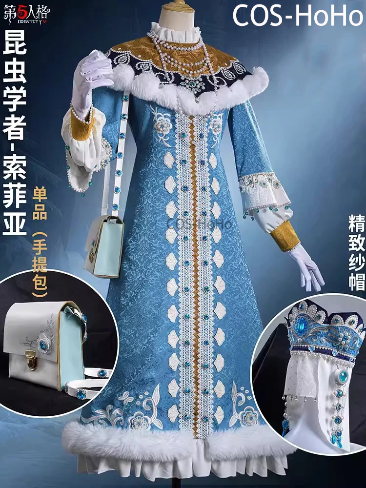 COS-HoHo Identity V Melly Plinius Entomologist Golden Skin Court Dress Game Suit Elegant Cosplay Costume Halloween Party Outfit