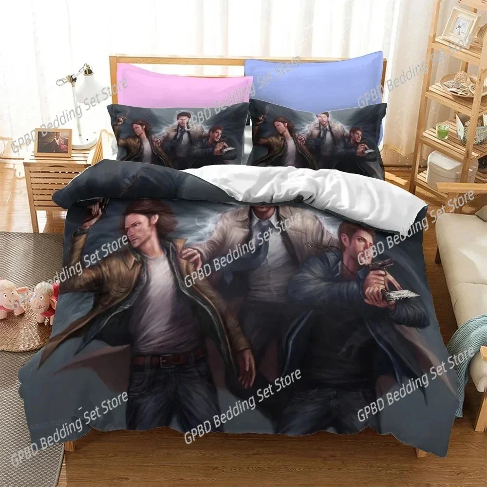 Popular TV Show Supernatural Comfortable Duvet Quilt Cover Pillowcase Bedding Set Children Bedroom Decoration Home Textile