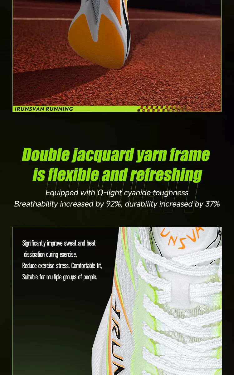 IRUNSVAN Professionelle Marathon-Carbonplatte für Herren, dämpfende Stoßdämpfung, atmungsaktiv, leicht, Laufschuh 106 – Detail 13