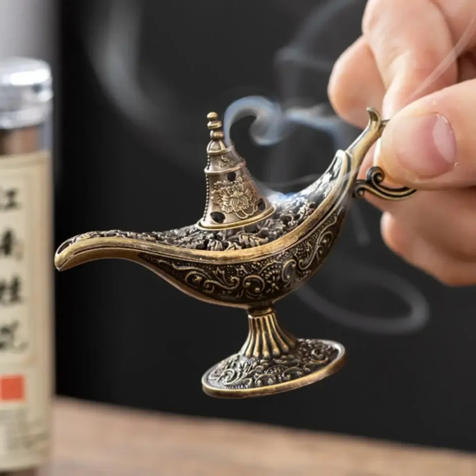 Antique Aladdin Style Incense Burner Lamp