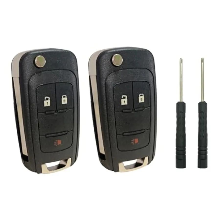 

2 Pack Key Fob Cover Case fits for Chevrolet Chevy Equinox Sonic GMC Terrain Flip Keyless Entry Remote Control Car Key Fob Shel