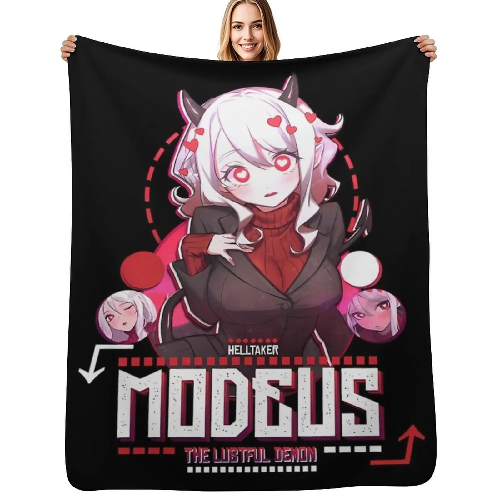 

Helltaker Modeus The Lustful Demon Throw Blanket Warm Cozy Throw Blanket for Living Room Couch
