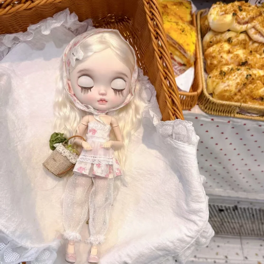 

Blyth OB24 azone 19, кукольная одежда, платье-труба с цветочным принтом, сетчатые брюки, кружевной платок, модная экшн-фигурка для девочек, модель для DIY