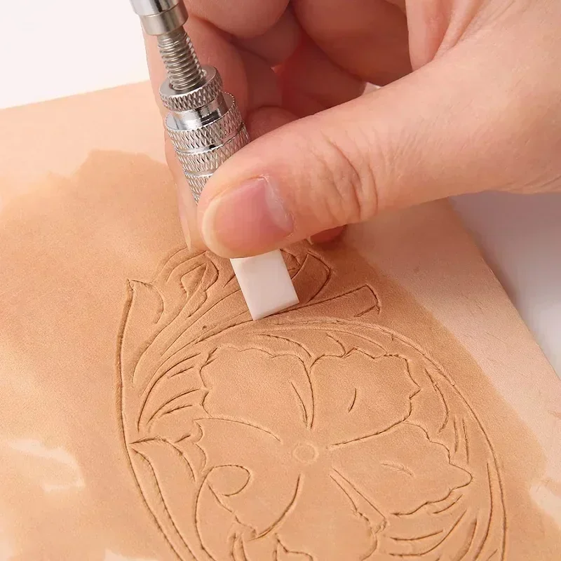 شفرة دوارة من السيراميك 7-8-9 مم، شفرة سكين دوارة من السيراميك مسطحة/مائلة ومتعددة الأغراض، للجلد اليدوي #4