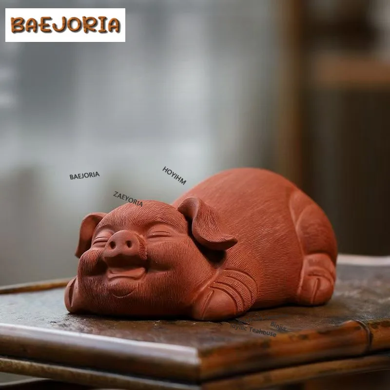 

Yixing Purple Clay Large Size Fortune Pig Tea Pet Luxury Tea Spirit Tea Figurine Play Toys Tea Statue Ornaments Cha Accessories