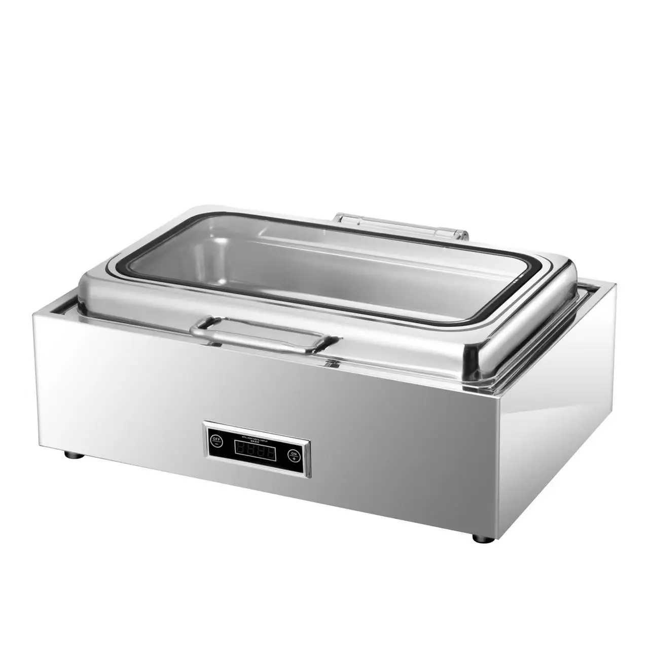 Hydraulic automatic cover closing stainless steel chafing dish hot food warmer buffet set