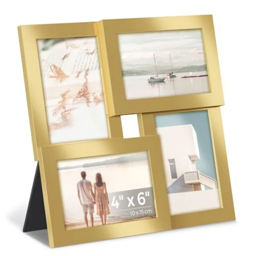Collage Picture Frames, 4x6 for Wall Decor, Multi Family Photo for Gallery Decor, Hanging Display, Set of 4, URPF025A01
