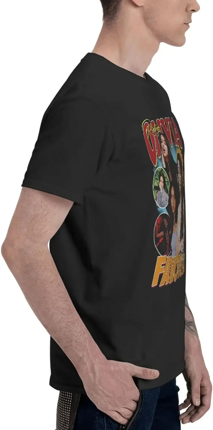 Men's T-Shirt Vintage Graphic Printed T Shirt Unisex Cotton Short-Sleeved Crewneck Tee Tops Black