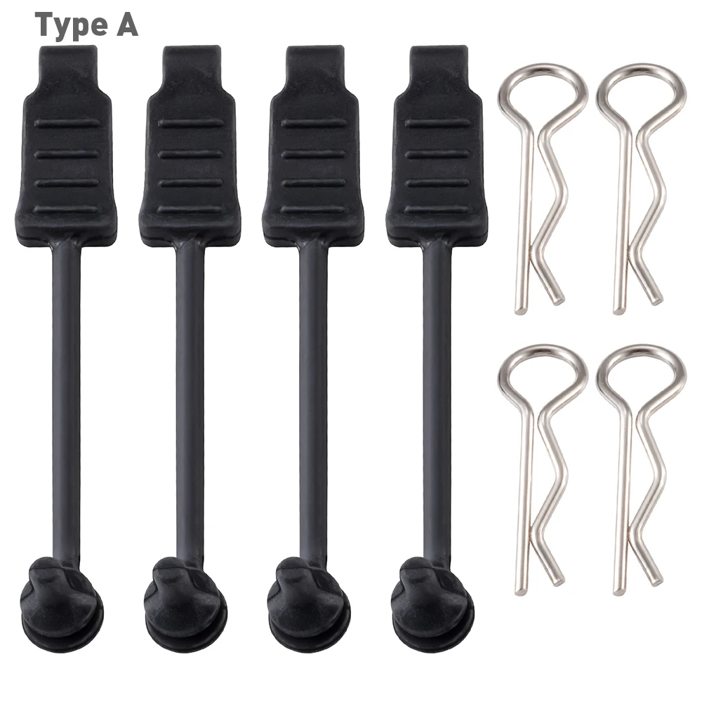 AXSPEED 4Pcs Metal R-type Car Shell Body Fixed Clips Rubber Anti-loss Buckle for 1/8 1/10 1/14 1/16 RC Car Model Accessories