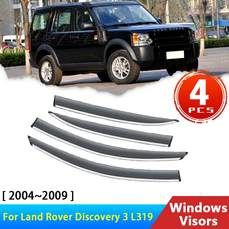 

4x Deflectors For Land Rover Discovery 3 LR3 L319 2004~2009 Accessories Car Window Visor Rain Eyebrow Guard Visor Protector 2005