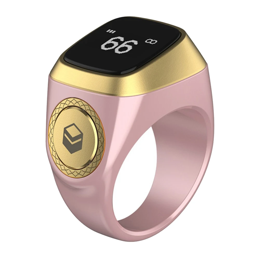 Smart Tasbih Tally Counter Ring for Muslims Zikr Digital Tasbeeh 5 Prayer Time Tasbih Zikr Ring(Pink)