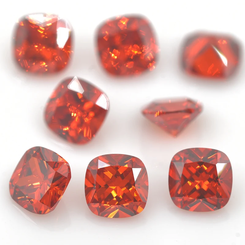 CZ Stone Orange Cubic Zirconia Loose colors Cushion Cut DIY for Jewelry 5A High Quality DIY Stone