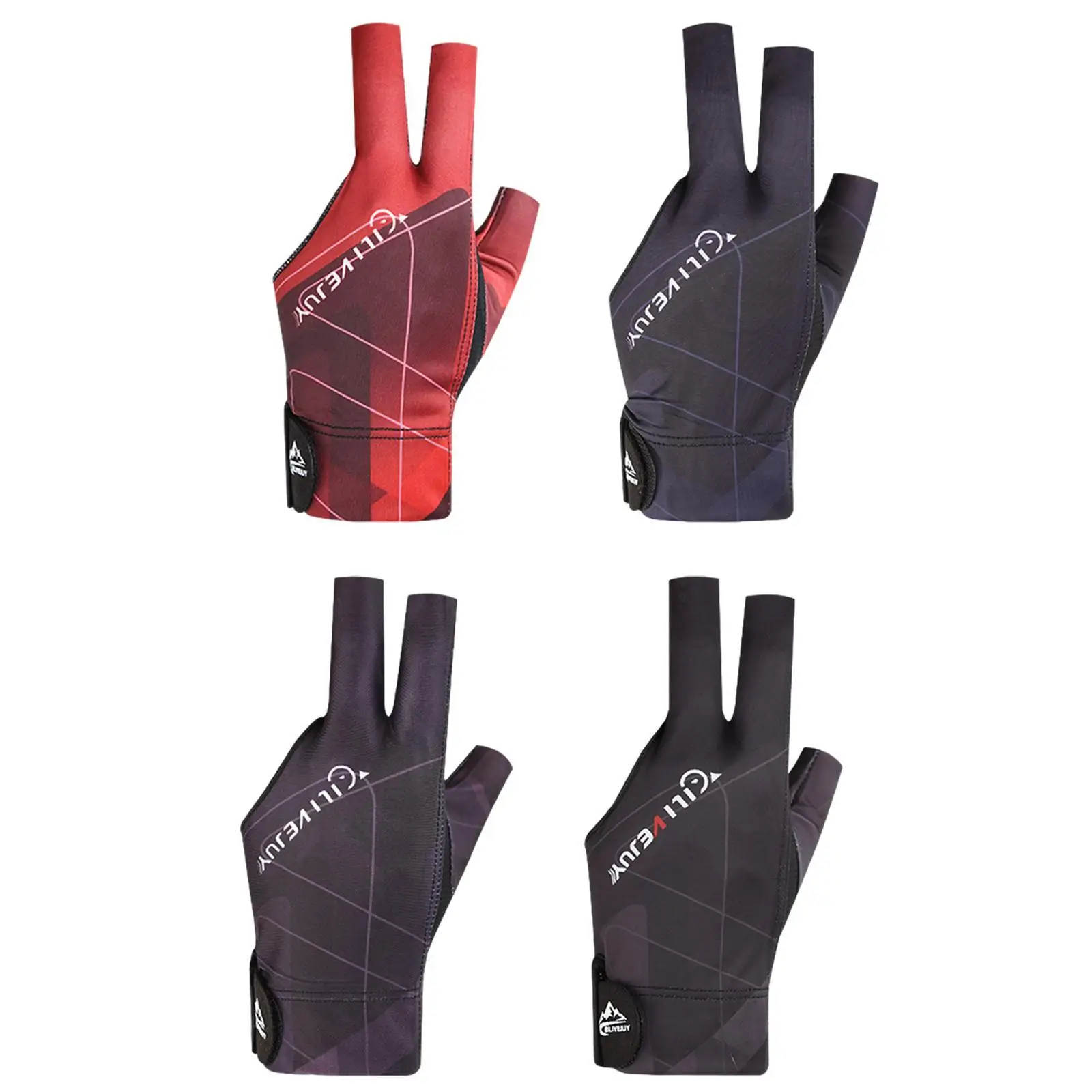 Billiards Glove 3 Finger, Snooker Cue Sport Glove, Wear Resistant Pool Cue Glove, Three Finger Pool Glove for Training