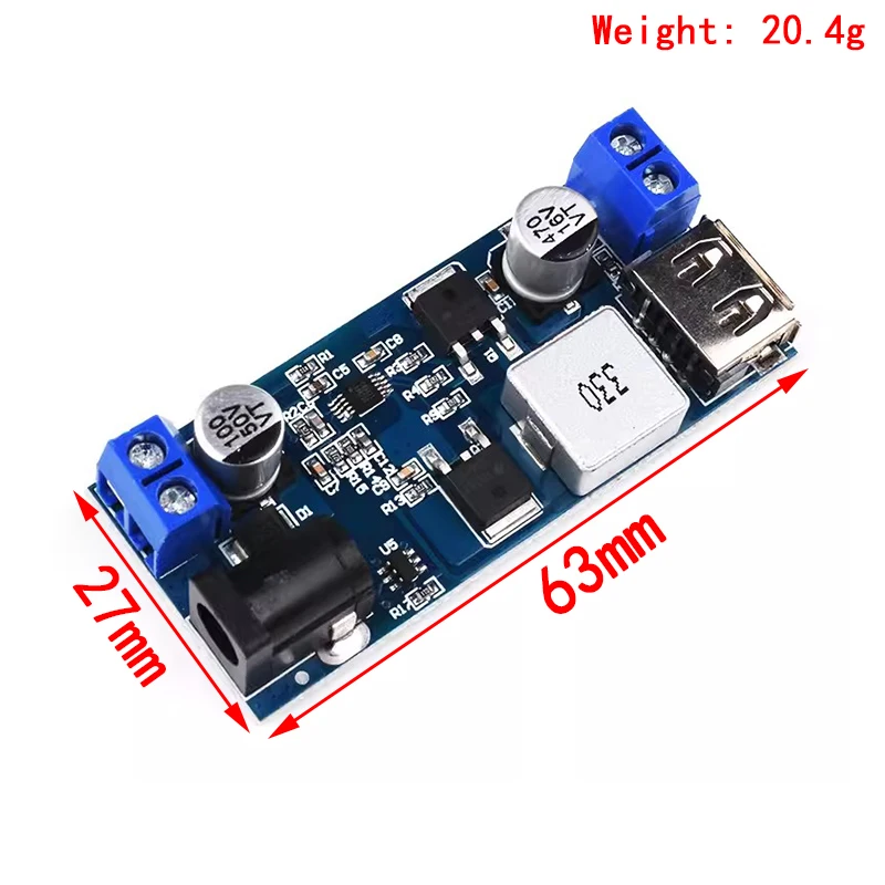 DC-DC 24V/12V To 5V 5A Step Down Power Supply Buck Converter Replace LM2596S Adjustable USB Step-down Charging Module For Phone