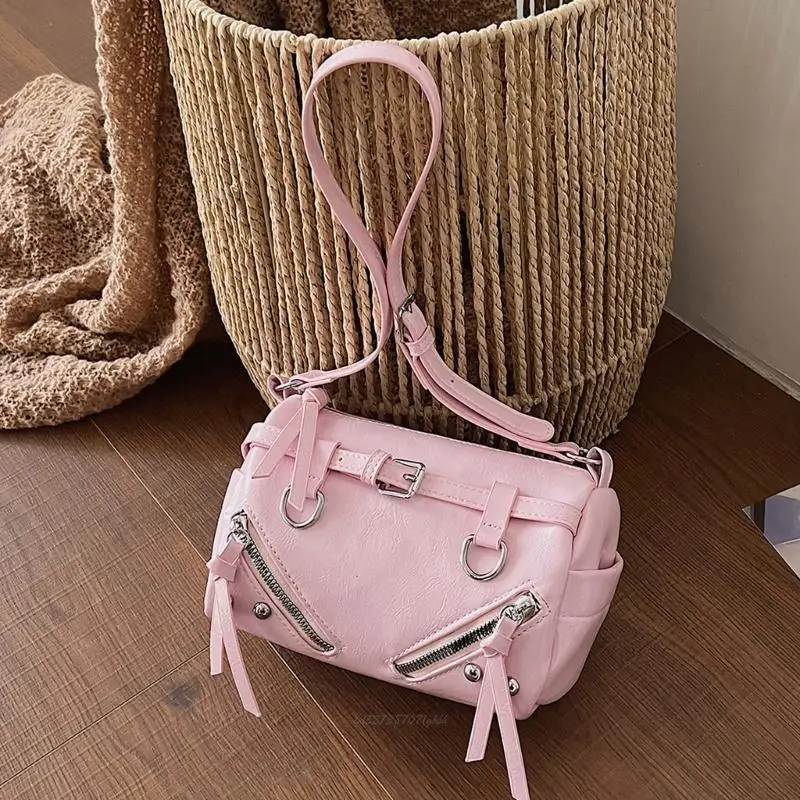 

X5XA Fashion Round Shoulder Bag PU Crossbody Bag Handbag With Adjustable Strap For Women Daily Commute And Casual Outfit