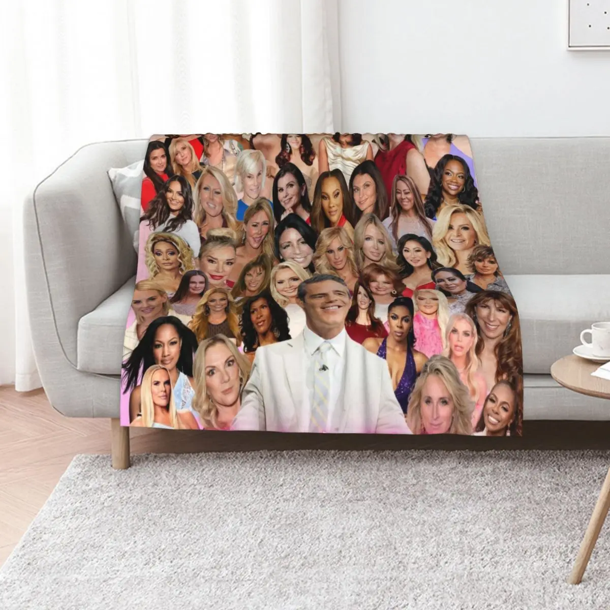 Andy's Girls Real Housewives Bravo Collage Pink Throw Blanket Picnic Thins Blankets For Bed Blankets