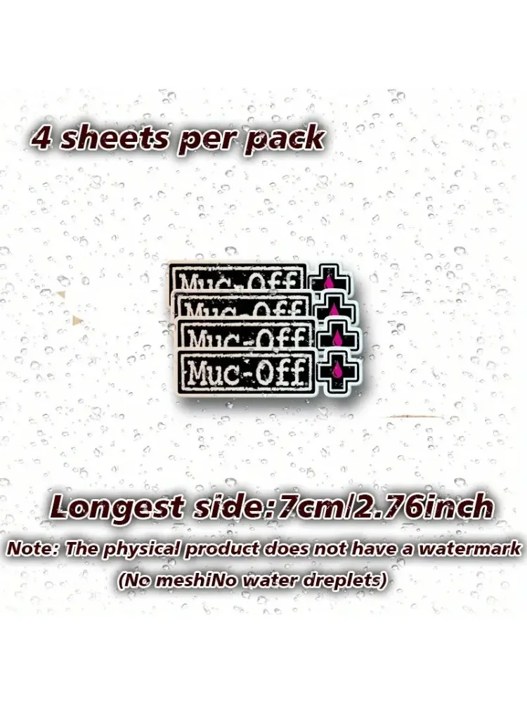AliExpress NONE MUC-OFF Waterproof Bicycle Sticker 4-piece Set - Durable PVC material, scratch-resistant and UV-resistant, black and white text