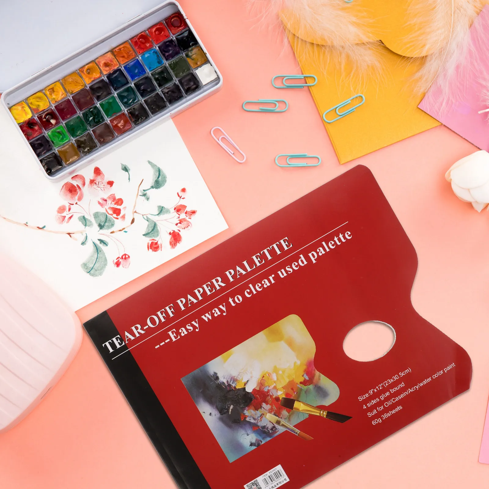 Heavy Duty Disposable Color Mixing Paper Boards for Artists Painters Nail Technicians Watercolor Mixing Trays Pigment