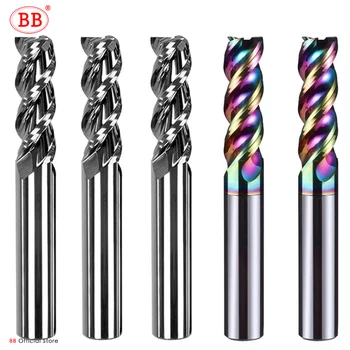 BB 3 flet frez z węglika wolframu frez trzpieniowy narzędzie CNC 1 do 20mm HRC55 dla aluminium z włókna szklanego akrylowe drewno miedź z tworzywa sztucznego