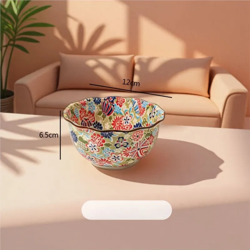 

Japanese Style Ceramics Rice Bowl Noodle Bowl Soup Bowl Yogurt Bowl Underglaze Color Dormitory Household Ceramic Tableware ZI134