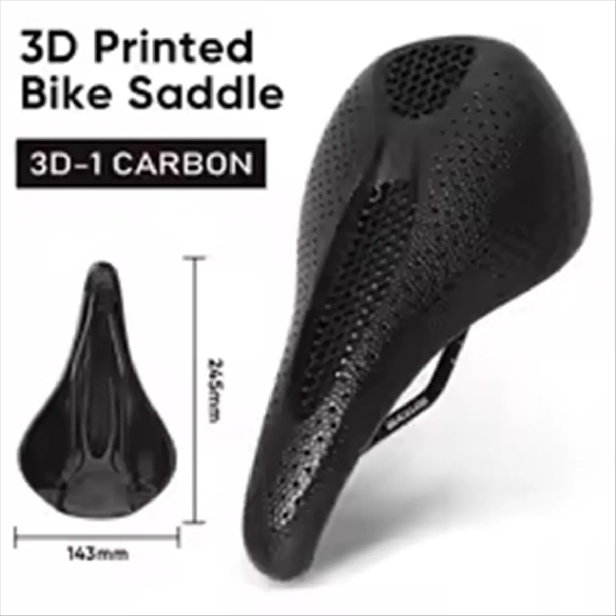 New arrival Bicycle Seats Carbon Fiber 3d Printed Saddle Racing Bike Seat Cushion Ultralight Road Mountain Bike Saddle 143mm