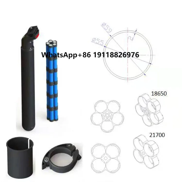 

Factory Integrated Hidden Battery Seatpost in Seat Tube Build in BMS Bike Battery for Ebike Electric Bike Bicycle 36V 6Ah