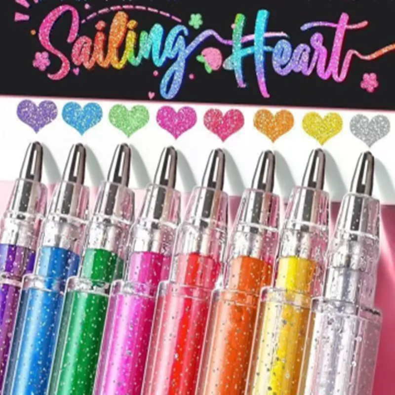 

Набор гелевых ручек с блестками, 8/24/60 цветов — серия «Плавающие кристаллы» и «Сияющие звезды», предназначена для ведения дневников и рисования, Рождество