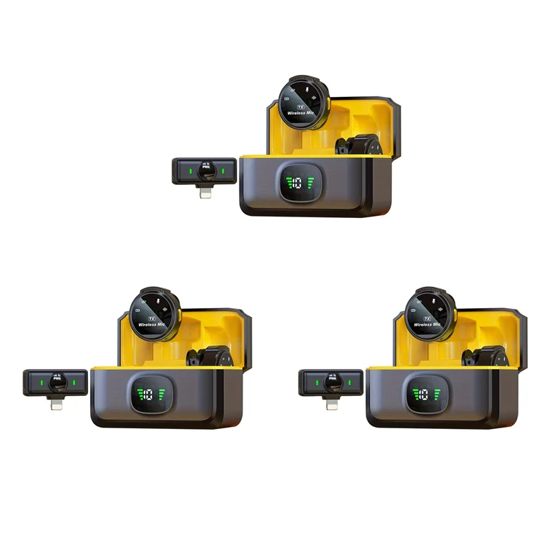 3x j6 microfone de lapela sem fio plug & play microfone de lapela para gravação de vídeo vlog streaming ao vivo e entrevistas ios