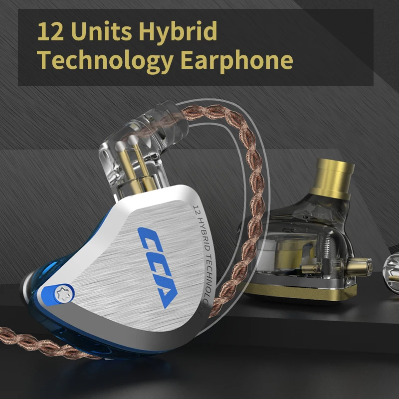 

Проводные наушники CCA C12, 5BA + 1DD, гибридная подвесная гарнитура-вкладыш, 12 драйверов, Hi-Fi игровые спортивные наушники