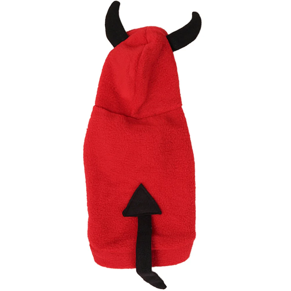 

1Pcs Halloween Pet Clothes Devil Pattern Dog Costume Winter Warm Durable Easy on Off Perfect for Halloween Party
