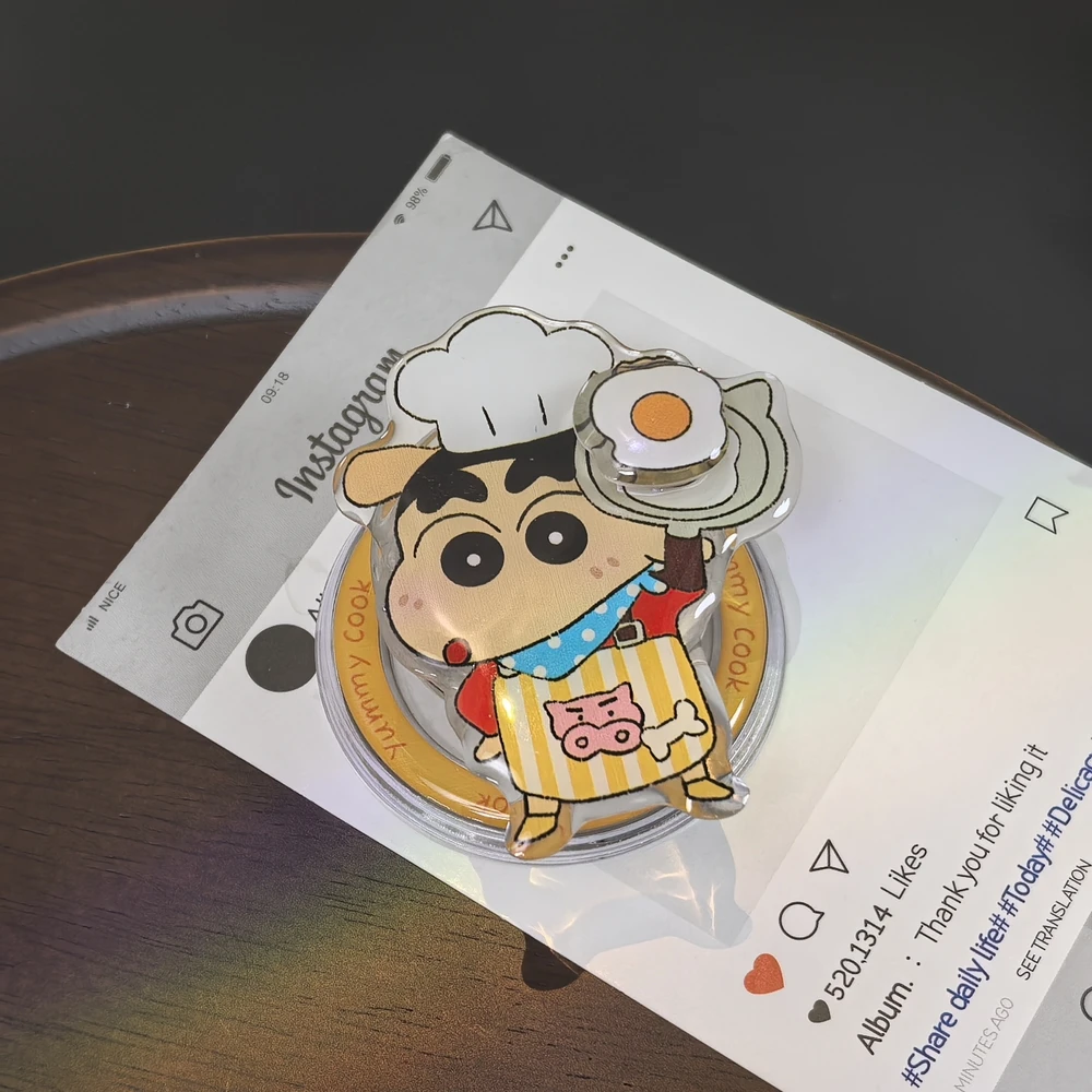 Crayon Shin-chan Niedlicher Magnetischer Handyhalter für Magsafe, Griptok Grip Tok Ständer für iPhone und Samsung, Faltbarer Kabelloser Ladehalter – Detail 14