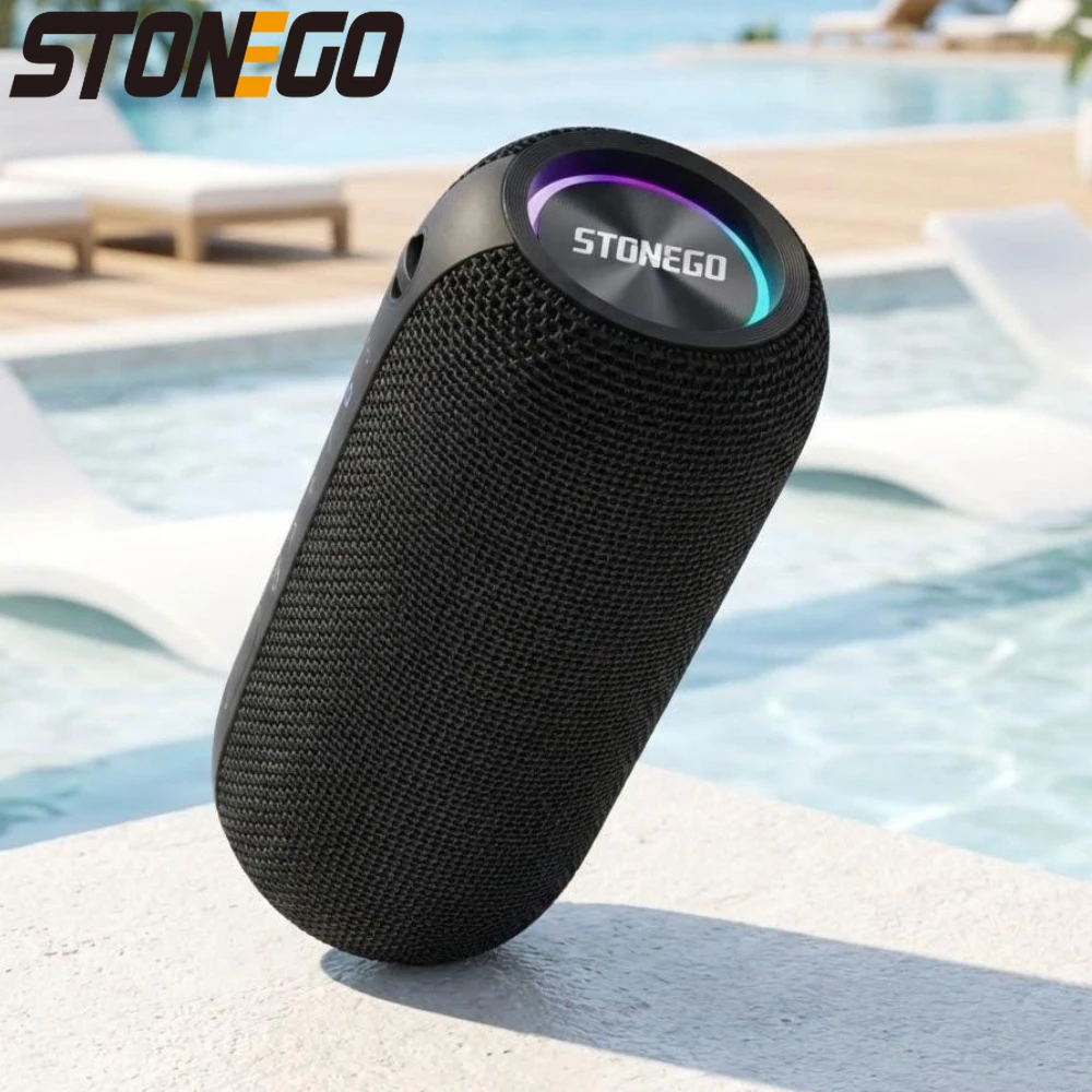 Punk Style Wireless Bluetooth Speakers TWS LED Dual Speakers Transparent Design High Bass Diaphragm Portable Sound Device