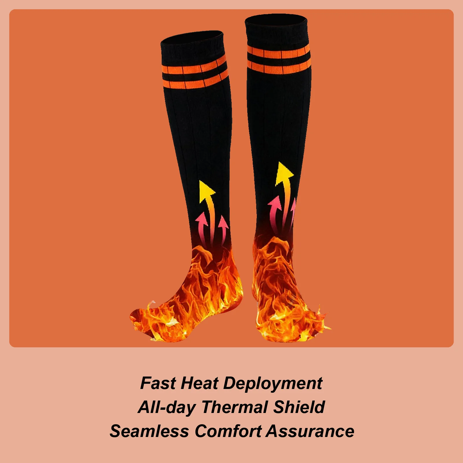 

Носки с подогревом, быстрый нагрев, долговечные женские носки с подогревом, грелки для ног для холодной погоды, рыбалки, катания на лыжах, альпинизма, кемпинга