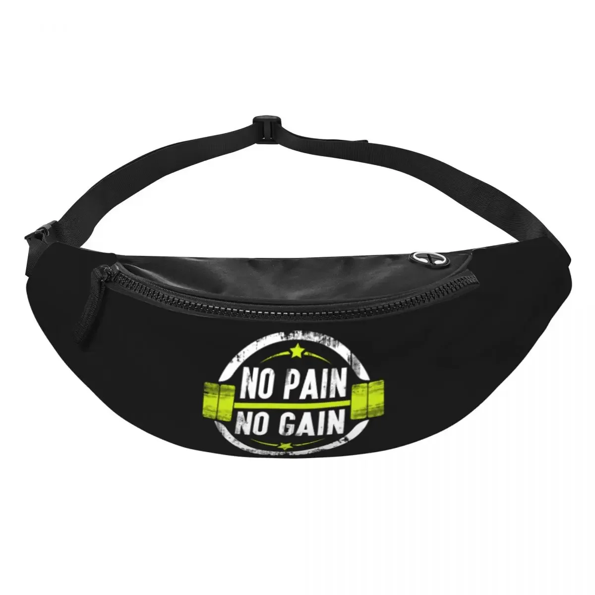 No Pain No Gain Fanny Bag Custom Bodybuilding Fitness Gym Crossbody Waist Pack Women Men Running Phone Money Pouch