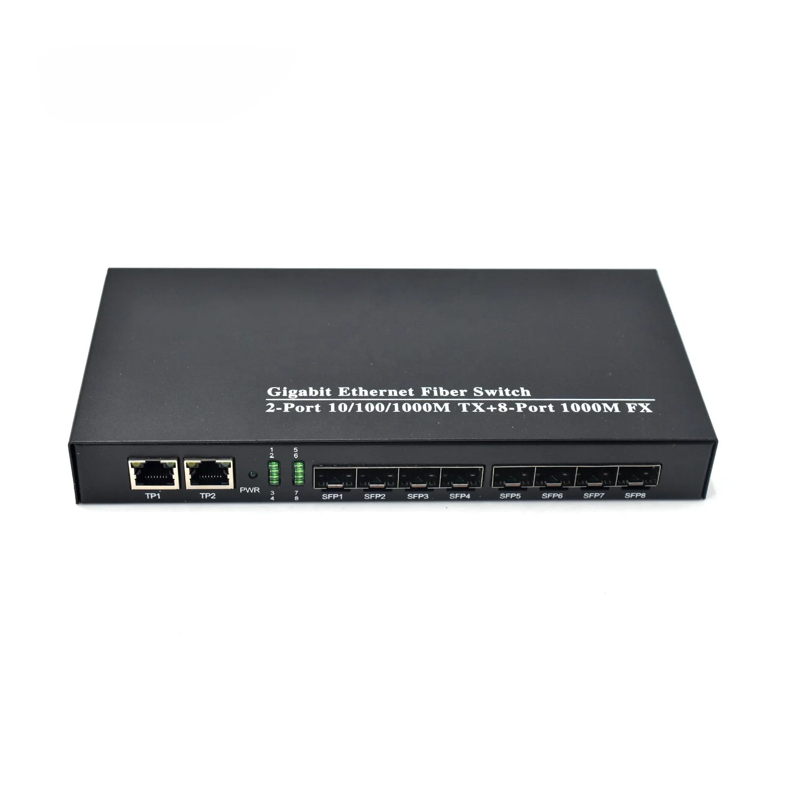 Gigabit BIDI SM 8 SFP and 2 RJ45 Ports Switch, SFP Single Fiber Media Converter, 10/100/1000M