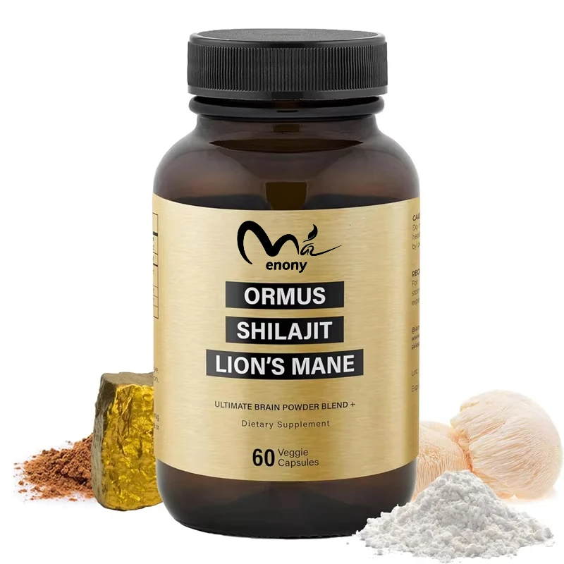 Ormus Shilajit Lion's Mane Hemp Protein Powder - the only mixture of energy, memory, and focus -60 vegetarian capsules