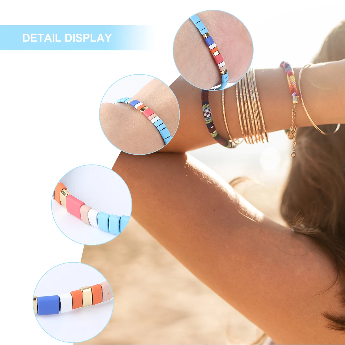

European and American Candy Colored Bracelet Men Women Tennis Magnetic Material Chic Wrist Chain