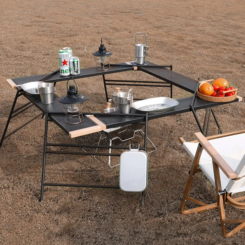 

Portable Multifunctional Folding Table 2023 New Outdoor Barbecue Table Spliceable Net Table Camping Self-driving Picnic Table