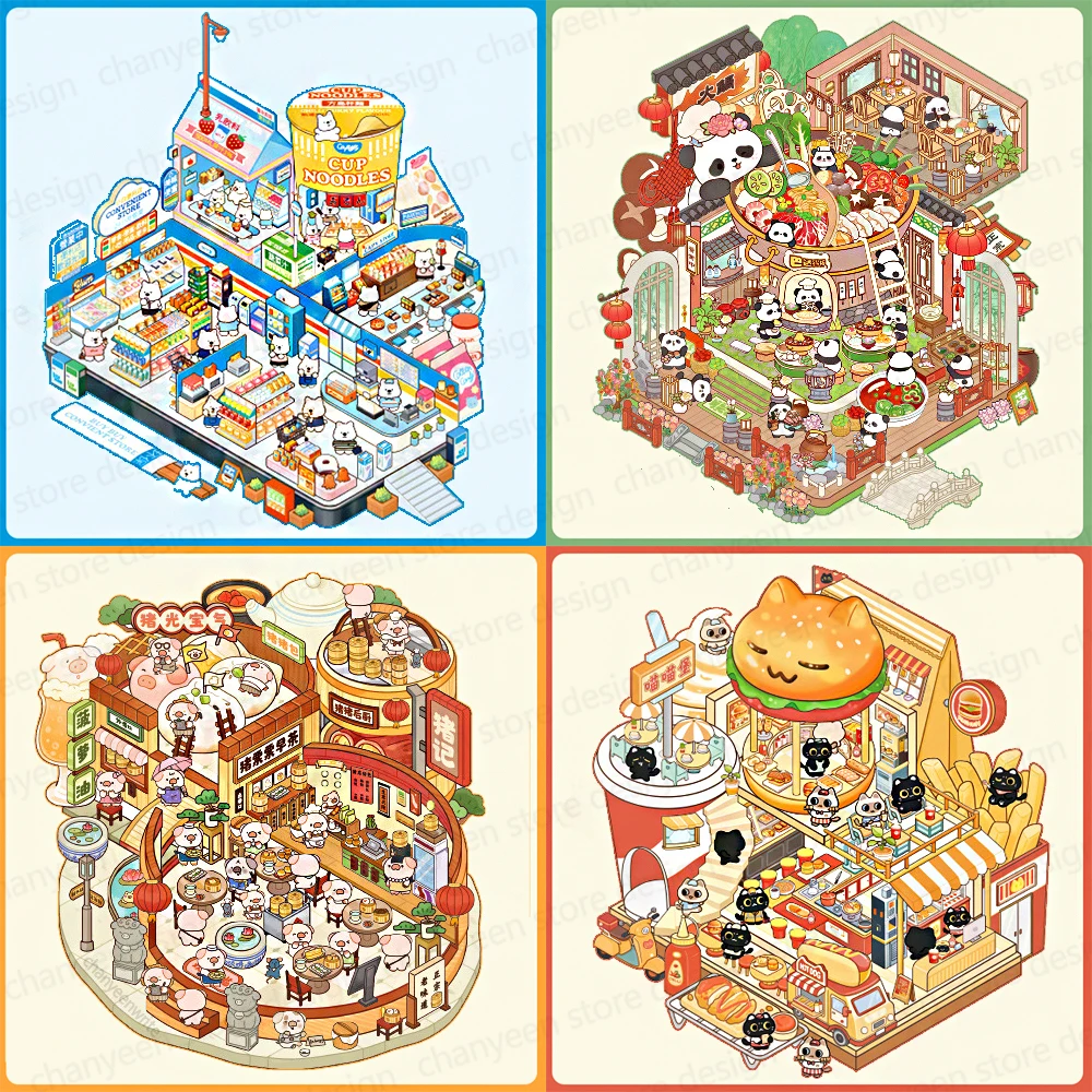 

Plus Size Food Competition Landscape Sticker 2.5D Scene DIY Toy Game Sticker Festival Birthday Gift for Kid Child Girl