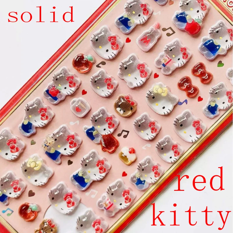 Stile Anime Sanrio Kuromi Hellokitty Hangyodon Cinnamoroll 3D Adesivo gelatina trasparente Adesivi decorativi in cristallo Custodie giocattolo fai da te
