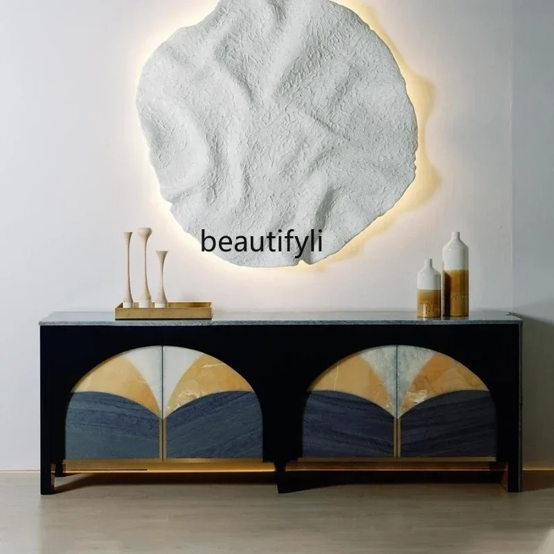 

57 Italian simple light luxury dining side cabinet furniture home living room designer marble dining side cabinet