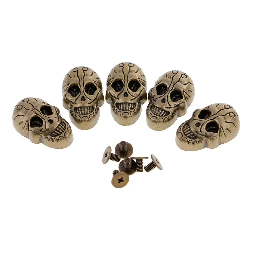 Large Skull Cone Studs Screwback Punk Rivets Decorative Bronze Nails for DIY Upholstery Leather Shoes Clothing