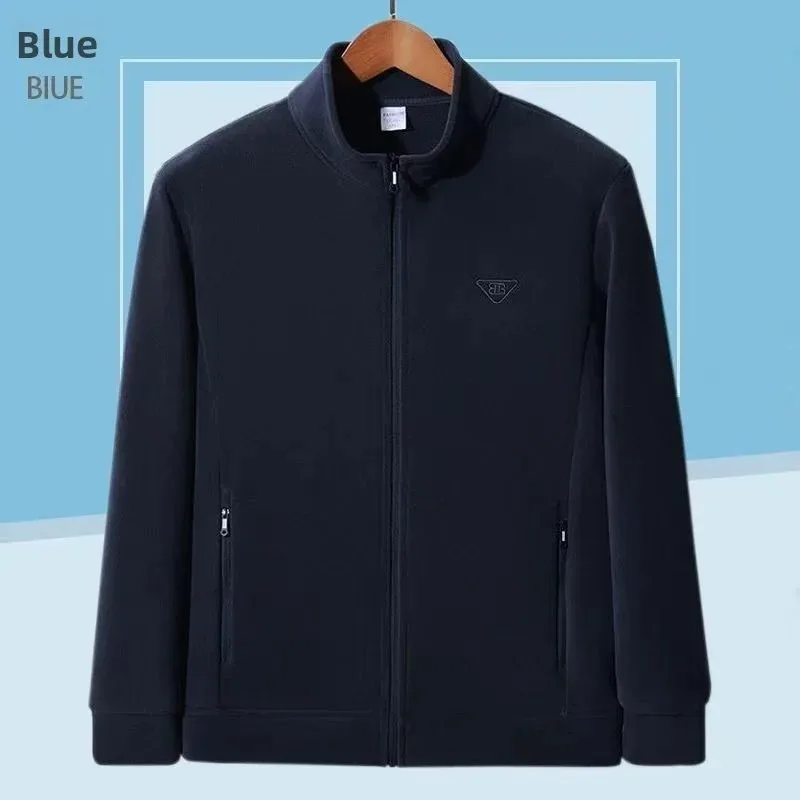 Veste polaire sportive ample et confortable pour hommes, veste de pêche à la mode, polyvalente, tendance, col montant, chaude, rembourrée en coton