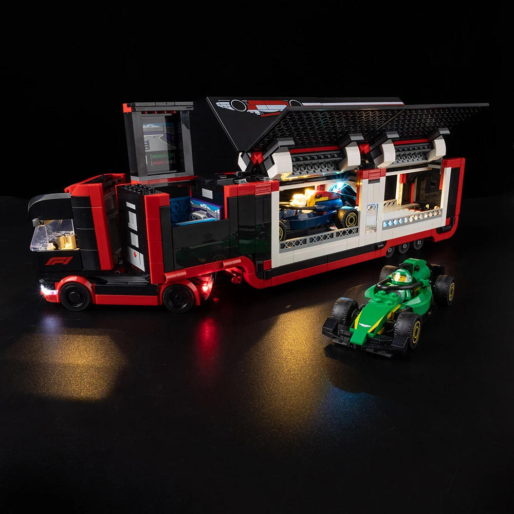 Kein Modell LED-Beleuchtungsset passend für LEGO F1 LKW mit RB20 & AMR24 F1 Cars City 60445 (Bauchblöcke nicht im Lieferumfang enthalten)