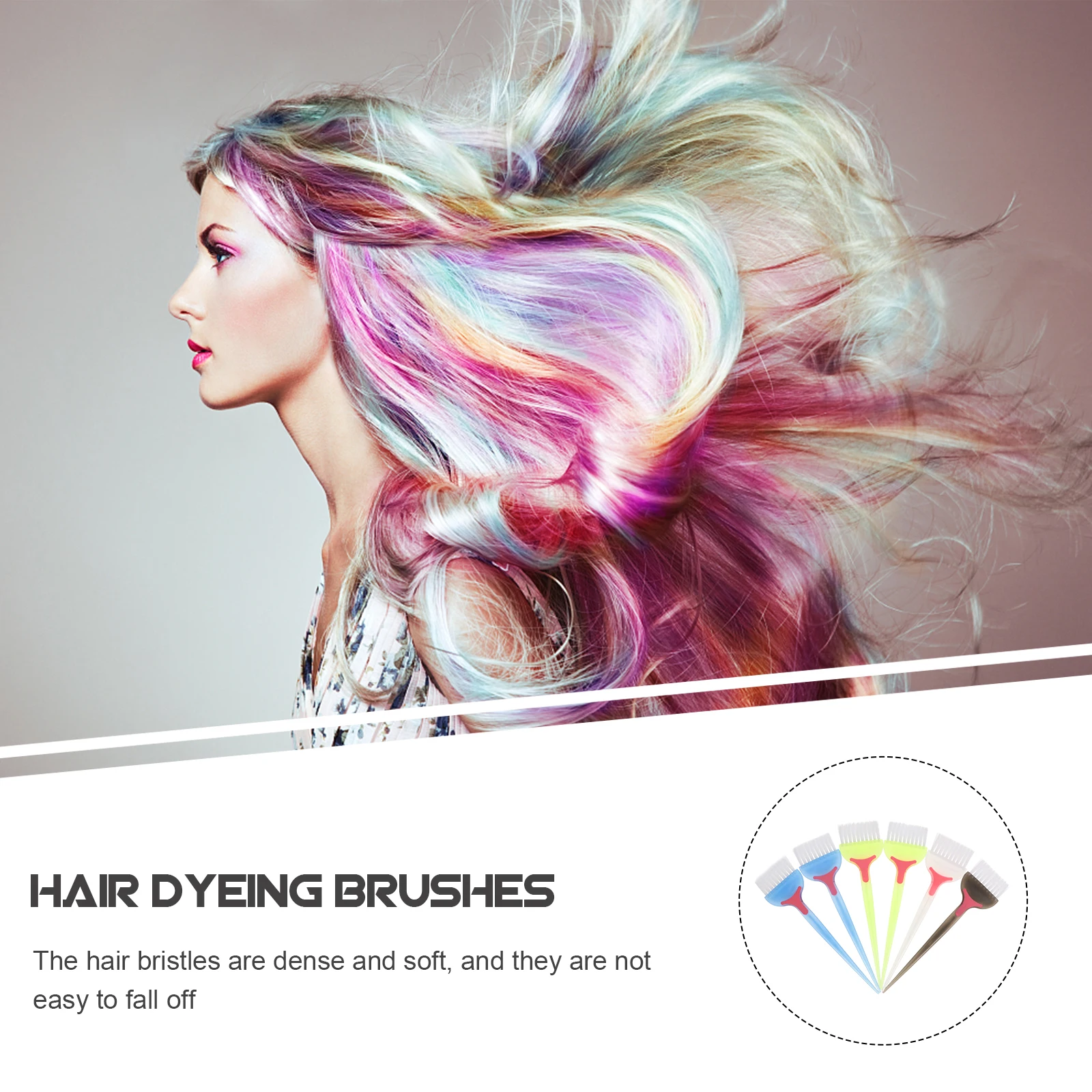 

6 pcs Hair Coloring Brush Brushes Coloring Applicator Salon Grade Soft Dye Brush Bristles Easy Grip Washable Tools